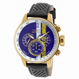 Invicta S1 Rally White and Blue Dial Black Leather Men's Watch 19903