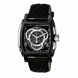 Invicta S1 Sapphire Chronograph Tachymeter Black Dial Black Leather Men's Watch 5401