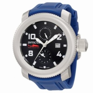 Invicta Sea Hunter Black Dial Polyrethane Quartz Men's Chrono Watch 1985