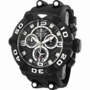 Invicta Sea Hunter Chronograph Black Dial Black Rubber Men's Watch 12256