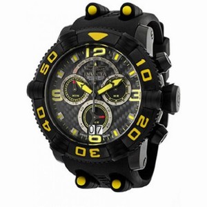 Invicta Sea Hunter Chronograph Black Dial Black Rubber Men's Watch 12258
