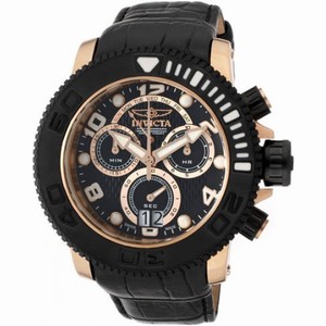 Invicta Sea Hunter Pro Diver Chronograph Black Dial Black Leather Band Men's Watch 11168