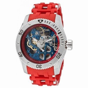 Invicta Sea Spider Blue Skeleton Dial Red Rubber Men's Watch 10346