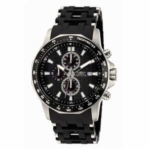 Invicta Sea Spider Chronograph Black Dial Black Polyurethane Men's Watch 1930