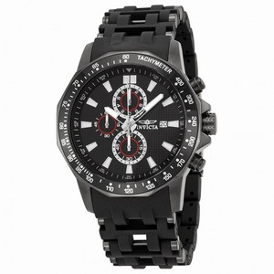 Invicta Sea Spider Chronograph Black Dial Black Polyurethane Men's Watch 1933