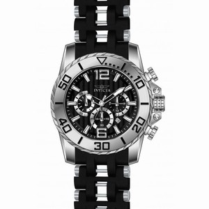 Invicta Sea Spider Chronograph Black Dial Black Polyurethane Rubber Men's Watch 20284