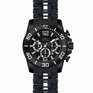 Invicta Sea Spider Chronograph Black Dial Black Polyurethane Rubber Men's Watch 20287
