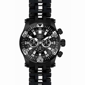 Invicta Sea Spider Chronograph Black Dial Black PVD Polyurethane Men's Watch 14561