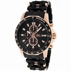 Invicta Sea Spider Chronograph Black Dial Black Rubber Men's Watch 1932
