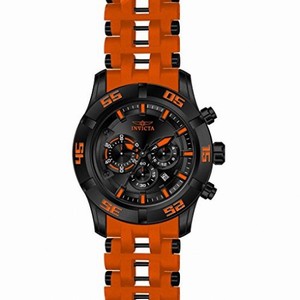 Invicta Sea Spider Chronograph Black Dial Orange Polyurethane Men's Watch 21822