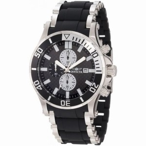 Invicta Sea Spider Chronograph Black Dial Stainless Steel Black Rubber Men's Watch 80136