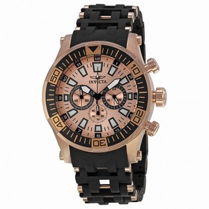 Invicta Sea Spider Chronograph Gold-tone Dial Black Polyurethane Band Men's Watch 14559