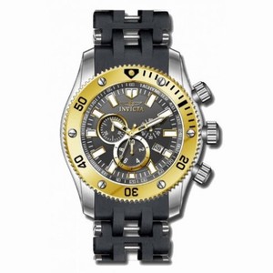 Invicta Sea Spider Chronograph Grey Dial Black Rubber Strap With Steel Inserts Men's Watch 13853