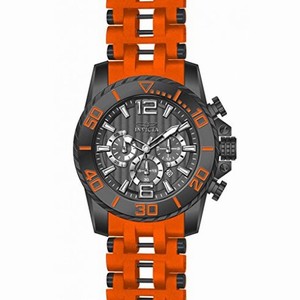 Invicta Sea Spider Chronograph Gunmetal Dial Orange Polyurethane Rubber Men's Watch 20286