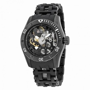 Invicta Sea Spider Mechanical Skeleton Dial Black Polyurethane Men's Watch 1263