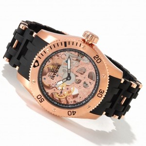Invicta Sea Spider Mechanical Skeleton Dial Black Polyurethane Men's Watch 1259