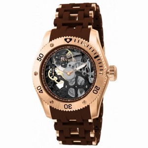 Invicta Sea Spider Skeleton Dial Brown Polyurethane Rubber Men's Watch 10352