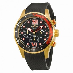 Invicta Signature Chronograh Black Dial Black Polyurethane Men's Watch 7502