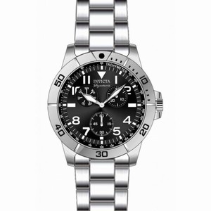 Invicta Signature Chronograph Black Dial Stainless Steel Men's Watch 7077
