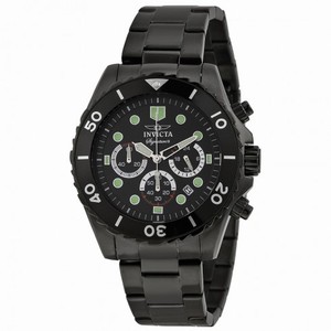 Invicta Signature II Black Dial Chronograph Black PVD Steel Men's Watch 7369