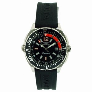 Invicta Signature II Black Dial Stainless Steel Black Rubber Men's Watch 7355