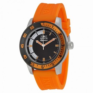 Invicta Signature II Black Dial Stainless Steel Orange Rubber Men's Watch