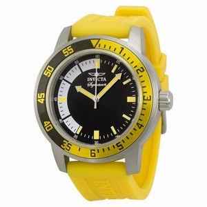 Invicta Signature II Black Dial Yellow Rubber Strap Men's Watch 7463