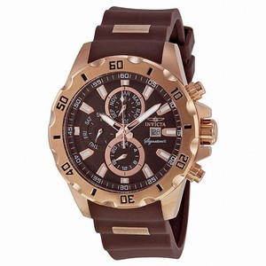Invicta Signature II Brown Dial Rose Gold-tone Stainless Steel Men's Watch 7484