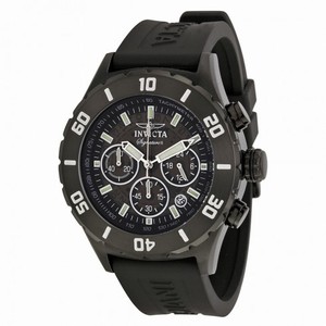 Invicta Signature II Chronograph Black Dial Black Black Rubber Strap Men's Watch 7381