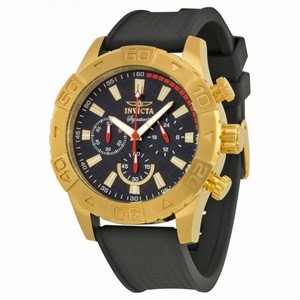 Invicta Signature II Chronograph Black Dial Black Polyurethane Men's Watch 7493