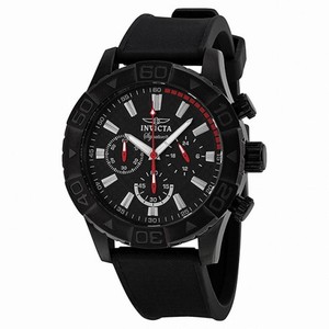 Invicta Signature II Chronograph Black Dial Black Polyurethane Strap Men's Watch 7498