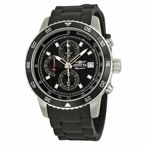 Invicta Signature II Chronograph Black Dial Black Rubber Men's Watch 7394