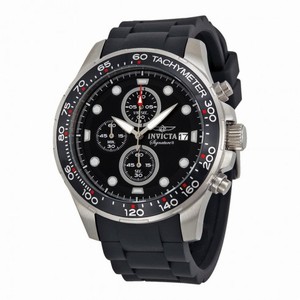 Invicta Signature II Chronograph Black Dial Black Rubber Strap Men's Watch 7371