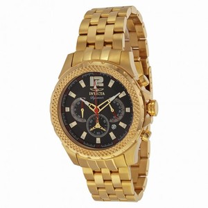 Invicta Signature II Chronograph Black Dial Gold-tone Stainless Steel Men's Watch 7474