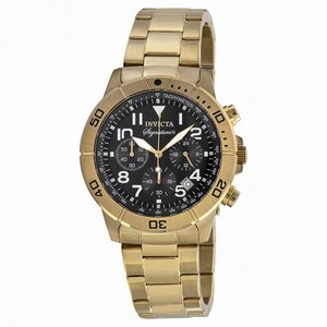 Invicta Signature II Chronograph Black Dial Gold-tone Men's Watch 7470