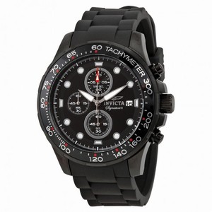 Invicta Signature II Chronograph Black Ion-plated Black Rubber Strap Men's Watch 7375