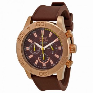 Invicta Signature II Chronograph Brown Dial Brown Polyurethane Strap Men's Watch 7496