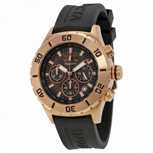 Invicta Signature II Chronograph Rose Gold-tone Black Rubber Strap Men's Watch 7380