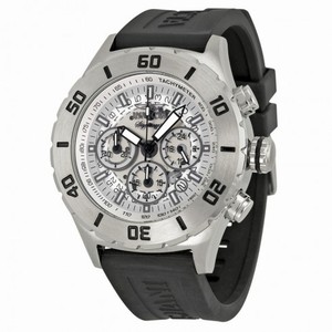 Invicta Signature II Chronograph Silver Dial Black Rubber Strap Men's Watch 7376