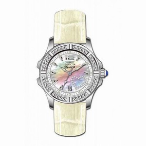 Invicta Signature II Mother of Pearl Dial White Leather Ladies Watch 7475