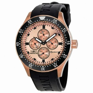 Invicta Signature II Rose Gold-tone Dial Stainless Steel Black Rubber Men's Watch 7403