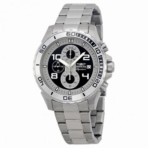 Invicta Signature II Silver-tone and Black Dial Stainless Steel Men's Watch 7390