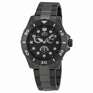 Invicta Signature Pro Diver Chronograph Black Dial Black Ion-plated Men's Watch 7052