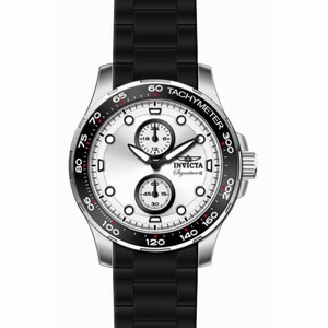 Invicta Signature Silver Dial Back Ion-plated Mens Watch 7080