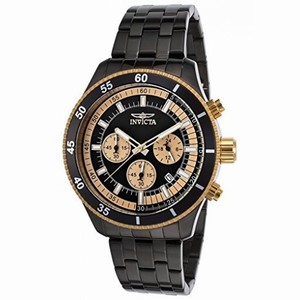 Invicta Specialty Black and Rose Dial Gunmetal Ion-plated Men's Watch 17738