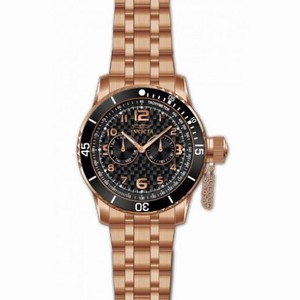 Invicta Specialty Black Carbon Fiber Dial 18k Rose Gold Ion-plated Men's Watch 14889