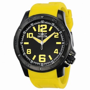 Invicta Specialty Black Dial Black IP Stainless Steel Yellow Rubber Men's Watch 1907