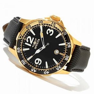 Invicta Specialty Black Dial Gold-Tone Stainless Steel Men's Watch 12123