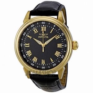 Invicta Specialty Black Dial Leather Strap Men's Watch 11391