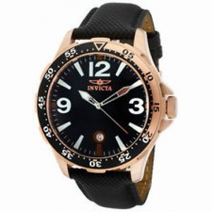 Invicta Specialty Black Dial Rose Gold-Tone Stainless Steel Men's Watch 12124